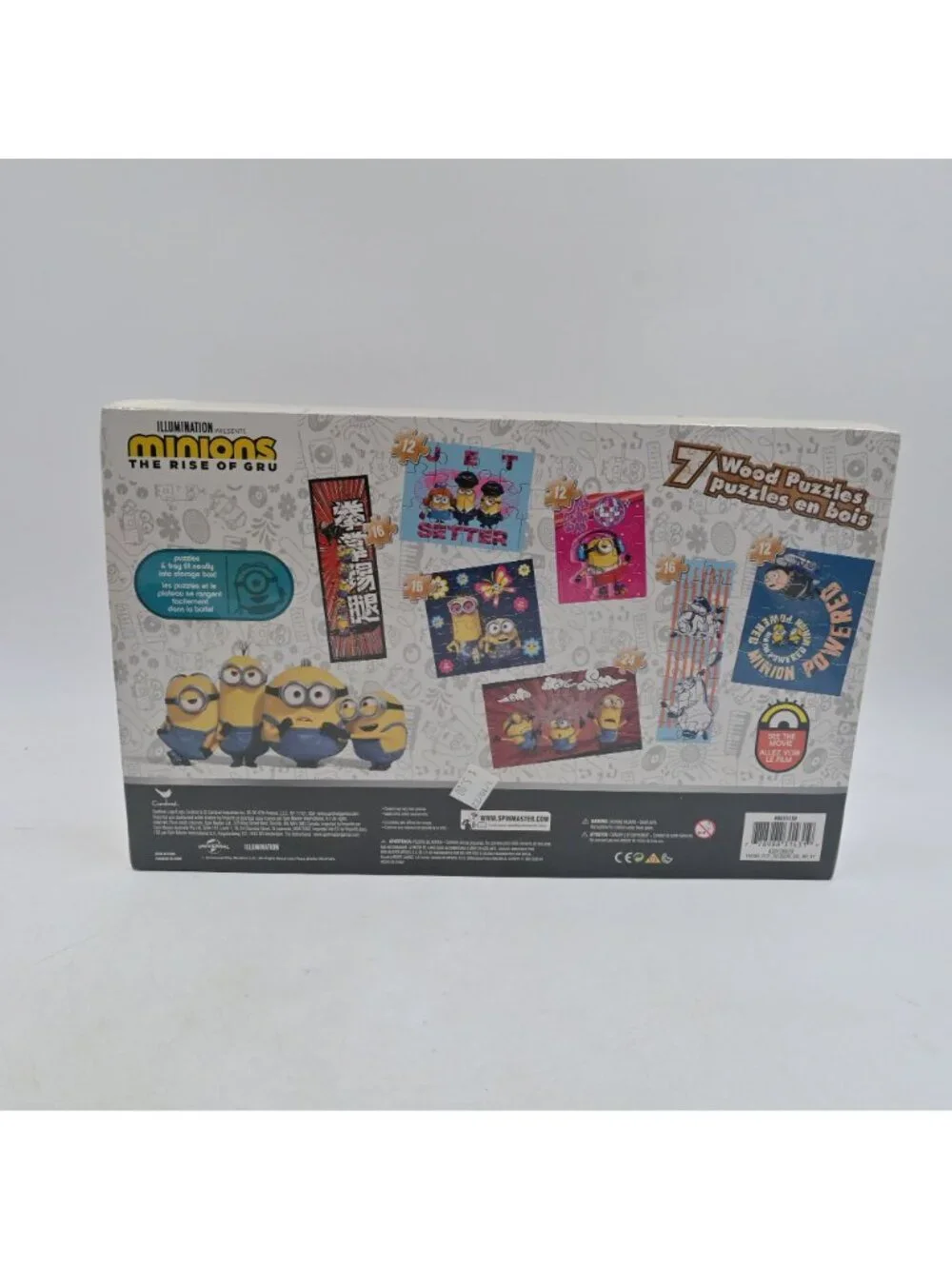 Minions The Rise Of Gru 7 Wood Puzzles Set With Tray Storage Box New Sealed
